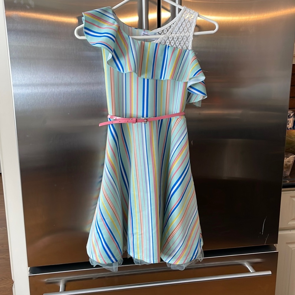 Off the shoulder stripped dress